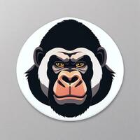 ai generiert Gorilla Symbol Benutzerbild Spieler Clip Kunst Aufkleber Dekoration einfach Hintergrund foto