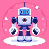 ai generiert süß Spielzeug Roboter Benutzerbild Spieler Clip Kunst Aufkleber Dekoration einfach Hintergrund foto