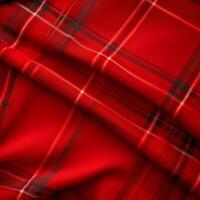 ai generiert rot Plaid Tartan Hintergrund. nahtlos Stoff Textur. foto