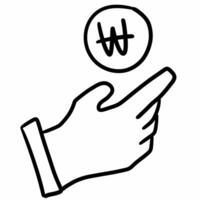 Hand Finger Symbol, einfach Stil foto