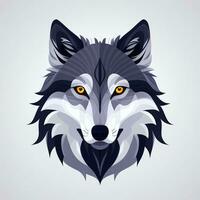 ai generiert cool Wolf Benutzerbild Spieler Clip Kunst Aufkleber Dekoration einfach Hintergrund foto
