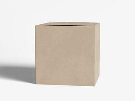 Platz Box Verpackung Weiß Hintergrund Karton Papier mit realistisch Textur foto