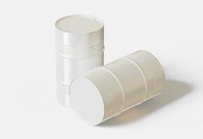 Trommel Container Weiß Farbe Öl Fass realistisch Textur Rendern 3d Illustration foto