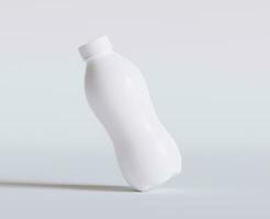 Milch Plastik Flasche Weiß Farbe und realistisch Textur Rendern 3d foto