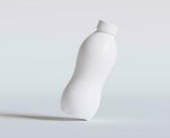 Milch Plastik Flasche Weiß Farbe und realistisch Textur Rendern 3d foto