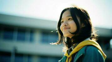 asiatisch Schülerin Foto. generativ ai foto