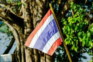 thailändisch Flagge auf das Strand foto