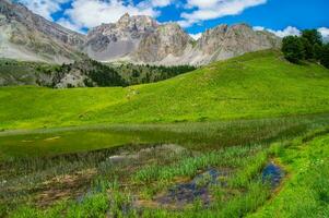 See Spiegel Ceillac im Queyras im hoch Alpen im Frankreich foto