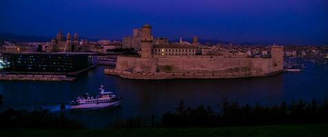 Stadt Nacht marseille im bouche du Rhone foto