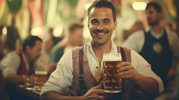 Menschen im Oktoberfest Festival ai generiert foto