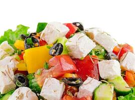 griechisch Salat mit Feta, Tomaten, Oliven foto