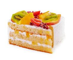 Schwamm Kuchen mit Beeren und Früchte foto