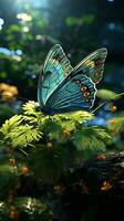 Schmetterling im Frühling Herbst im Gelb Licht ai generiert foto