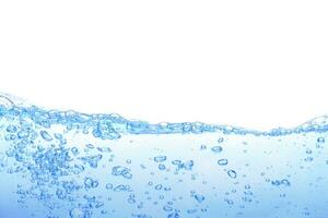 Wasser Oberfläche und unter Wasser Luftblasen Weiß Hintergrund. foto