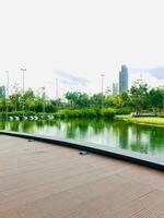 schön Garten im das Center von das 100 Jahre alt Park, Chulalongkorn, Bangkok, Garten im Stadt foto