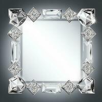 ein Platz Spiegel mit Diamanten im es generativ ai foto