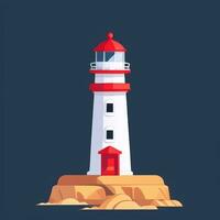 ai generiert Leuchtturm Logo Benutzerbild Clip Kunst Symbol Aufkleber Dekoration einfach Hintergrund foto