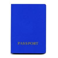 blauer Reisepass isoliert auf weißem Hintergrund foto