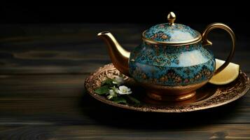ai generiert Türkisch traditionell Teekanne und ein Kaffee Tasse foto