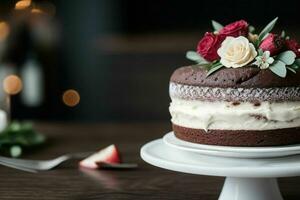 ai generiert Hochzeit Kuchen. Profi Foto