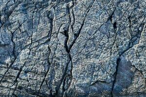 ein schließen oben von ein Felsen Mauer mit Risse foto