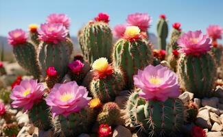 ein süß Kaktus Pflanzen mit Süss schön Blumen. foto