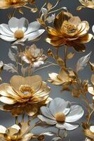 ein Luxus elegant Silber und Gold Blumen. foto