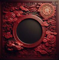 ai generiert glücklich Chinesisch Neu Jahr mit orientalisch Chinesisch traditionell Vorlage Hintergrund foto