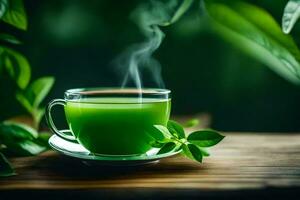 Grün Tee ist ein großartig Weg zu erhalten Ihre Täglich Dosis von Antioxidantien. KI-generiert foto