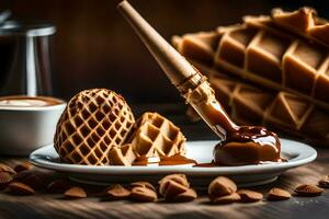 das Beste Waffeln im das Welt. KI-generiert foto