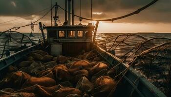 ai generiert ein Gourmet Mexikaner Mahlzeit mit gegrillt Fleisch, frisch Gemüse, und Soße generiert durch ai foto