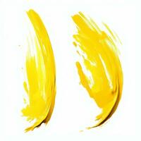 ai generiert elegant Gelb Wimperntusche Bürste einstellen auf Weiß Hintergrund. Sammlung von Grunge Farbe Textur foto