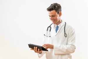 Porträt von Arzt mit Digital Tablette foto