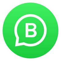 runden WhatsApp Geschäft Logo isoliert auf Weiß Hintergrund foto