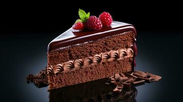 ai generiert Schokolade Kuchen isoliert auf Weiß Hintergrund foto