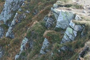 texturiert Rau Felsen mit Menge von klein Einzelheiten foto