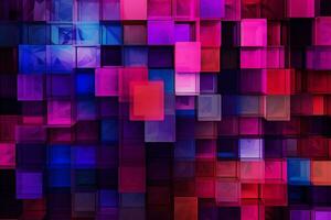 ai generiert abstrakt Digital Gradient, bunt Pixel im Rosa und lila Farben fließen von Digital Information Technologie futuristisch Hintergrund foto