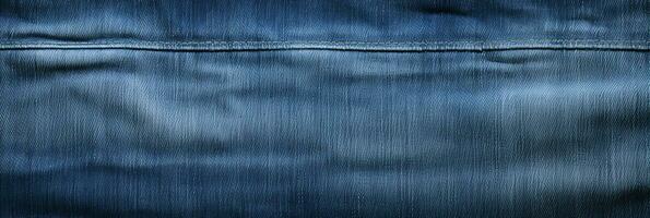 Blau Jeans Textur mit Nähte, Denim Stoff Hintergrund. ai generativ foto