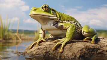 ai generiert Schmetterling afrikanisch Ochsenfrosch Hintergrund foto