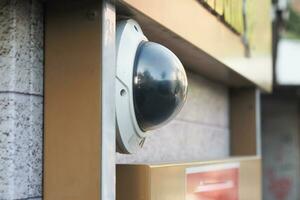 cctv Sicherheit Kamera Betriebs auf Geldautomat Stand foto