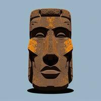 ai generiert Moai Statue Stein Kopf Benutzerbild Spieler Clip Kunst Aufkleber Dekoration einfach Hintergrund kulturell foto