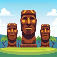 ai generiert Moai Statue Stein Kopf Benutzerbild Spieler Clip Kunst Aufkleber Dekoration einfach Hintergrund kulturell foto