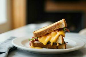 ai generiert gegrillt Käse Sandwich. Profi Foto