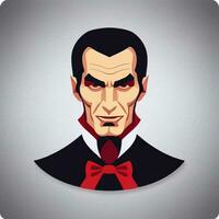 ai generiert Dracula Vampir Benutzerbild Spieler Symbol Clip Kunst Aufkleber Dekoration einfach Hintergrund foto
