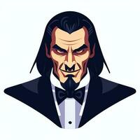 ai generiert Dracula Vampir Benutzerbild Spieler Symbol Clip Kunst Aufkleber Dekoration einfach Hintergrund foto