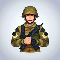 ai generiert Soldat Benutzerbild Porträt Symbol Clip Kunst Aufkleber Dekoration einfach Hintergrund foto