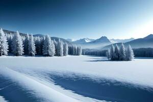 ai generiert Winter Landschaft detailliert Schnee Eis ai generativ foto