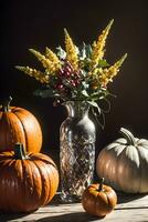 ai generiert Herbst immer noch Leben das Erntedankfest Ernte rustikal Stil ai generativ foto