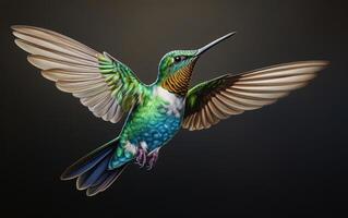 ai generativ Kolibri natürlich Tier Illustration Fotografie foto