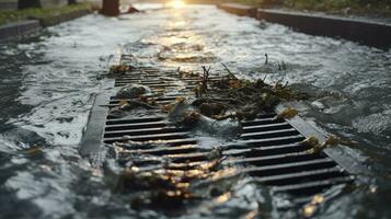 von Himmel zu Kanal - - das wesentlich Rolle von Stadt Abflüsse im Regenwasser Verwaltung foto